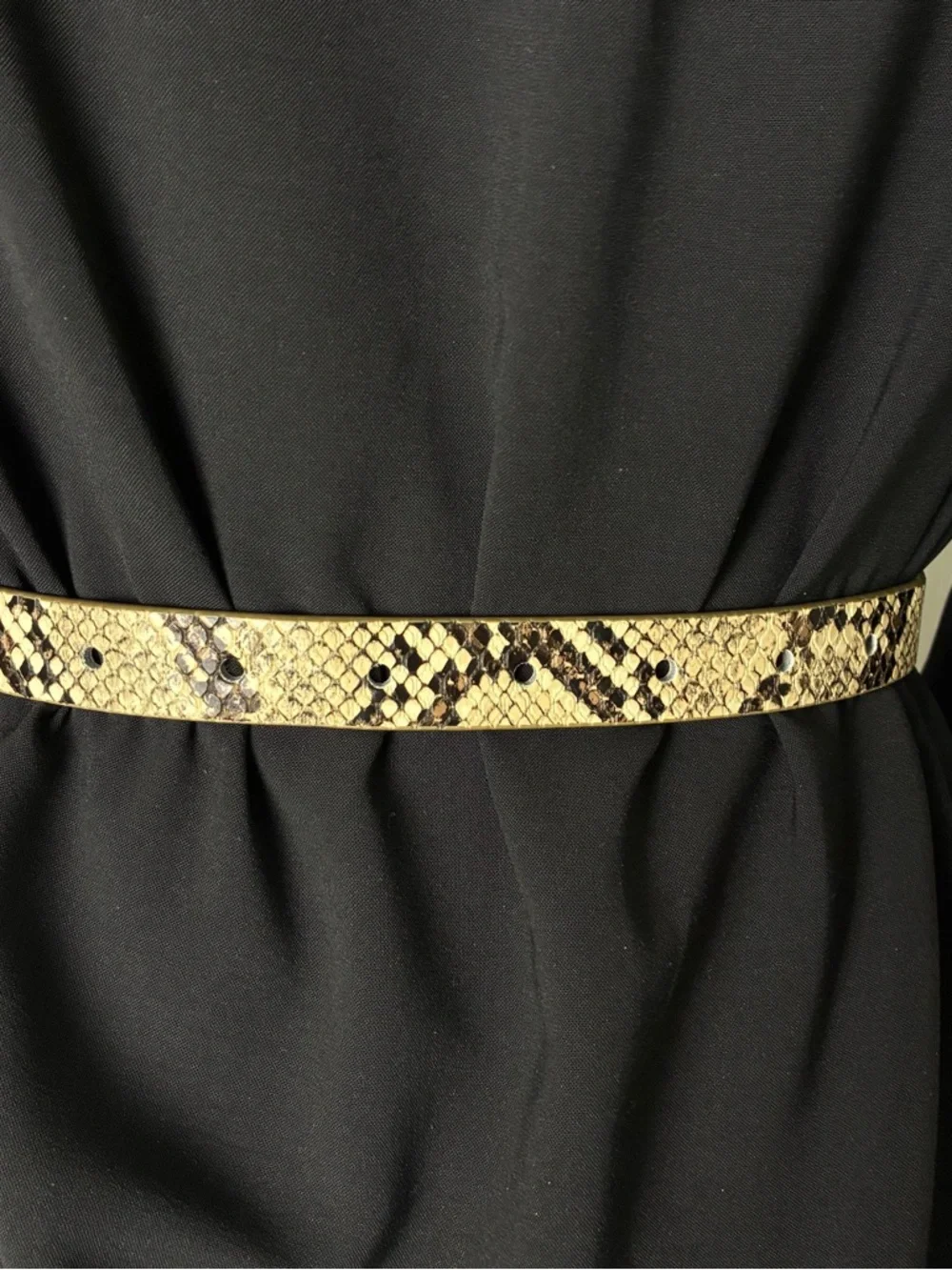 Snake Print faux Leather Belt with Silver Buckle New without tags glam animal